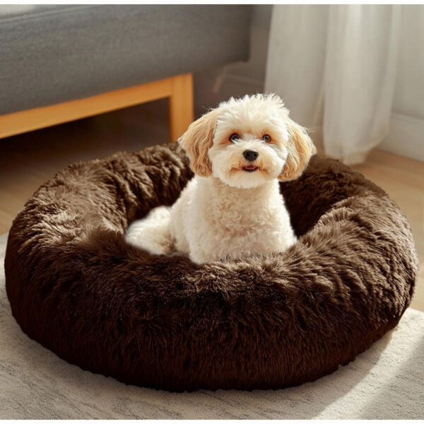06b1064d7b9cb93c2e24670ab1b386b22a0a412cf367feb308d3de46adc0705b.jpg Small Dog Bed, Calming Soft Anti-Anxiety Donut Cat Bed