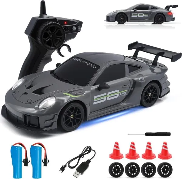 11-5-600x588-1.webp 1 24 Scale 4WD 2 4GHz High Speed 20KMH LED Linkage Light Set Indoor Mini Electric Racing Full Remote Control Drift RC Car