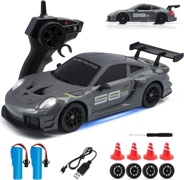 11-5.webp 1 24 Scale 4WD 2 4GHz High Speed 20KMH LED Linkage Light Set Indoor Mini Electric Racing Full Remote Control Drift RC Car