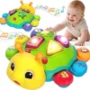 11-6.webp Bilingual Spanish English Plastic Early Learning Light Sound Tummy Time Infant Development Musical Baby Crawling Toy