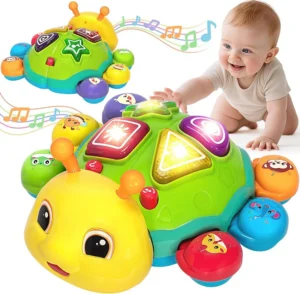 11-6.webp Bilingual Spanish English Plastic Early Learning Light Sound Tummy Time Infant Development Musical Baby Crawling Toy