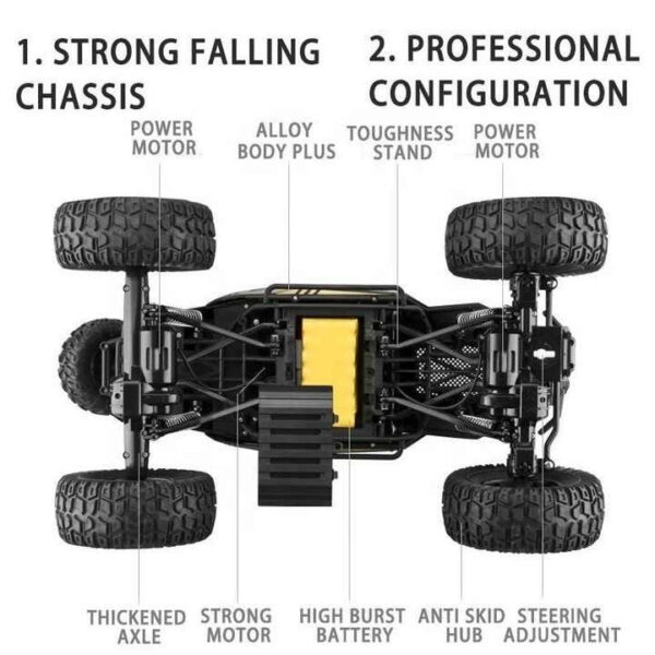 17199115322353.jpg 2.4G 50cm 1:8 Scale 4WD High Speed Metal Remote Control Monster Truck Crawler Car Toy