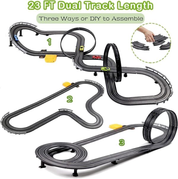 17201707995142.jpg Custom Toy Manufacturer 1:64 Unisex Digital Car Toy Electric High Speed Vehicle Slot Car Race Track Sets Slot Toys for Adults