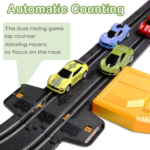 17201707997253.jpg Custom Toy Manufacturer 1:64 Unisex Digital Car Toy Electric High Speed Vehicle Slot Car Race Track Sets Slot Toys for Adults