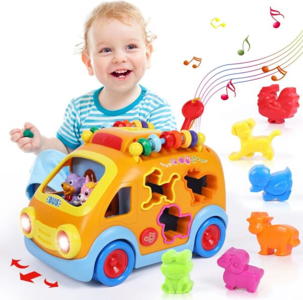17204259765721.jpg Wholesale Toy Pricing Baby Bus Toy Cartoon Musical Learning Toy Car Educational Baby Bus Toy with Animal Blocks Shape Shorter Fine Motor Skill