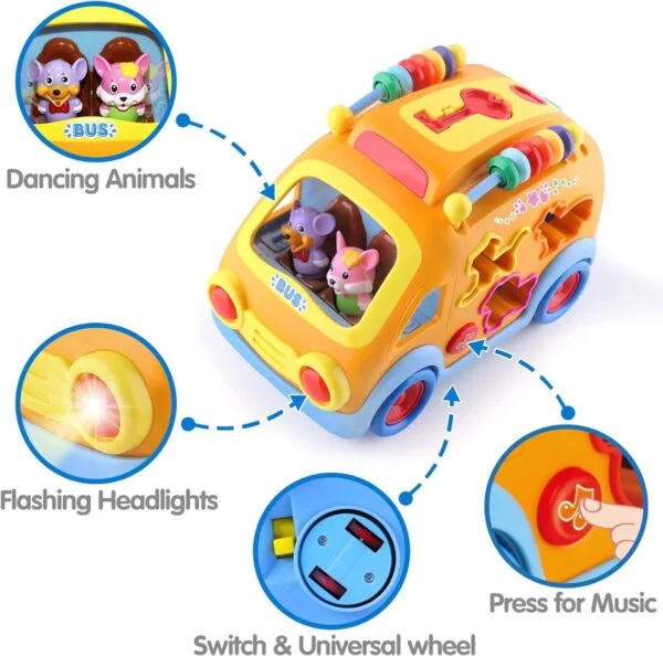 17204259773424-600x594.jpg.webp Wholesale Toy Pricing Baby Bus Toy Cartoon Musical Learning Toy Car Educational Baby Bus Toy with Animal Blocks Shape Shorter Fine Motor Skill