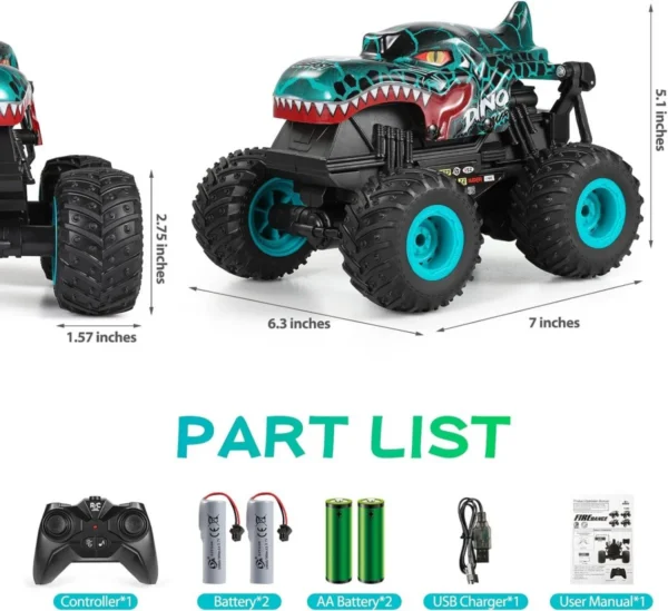 17205089781962.jpg.webp 1:20 Large Scale High Speed RC Drift Dinosaur Monster Car Toy