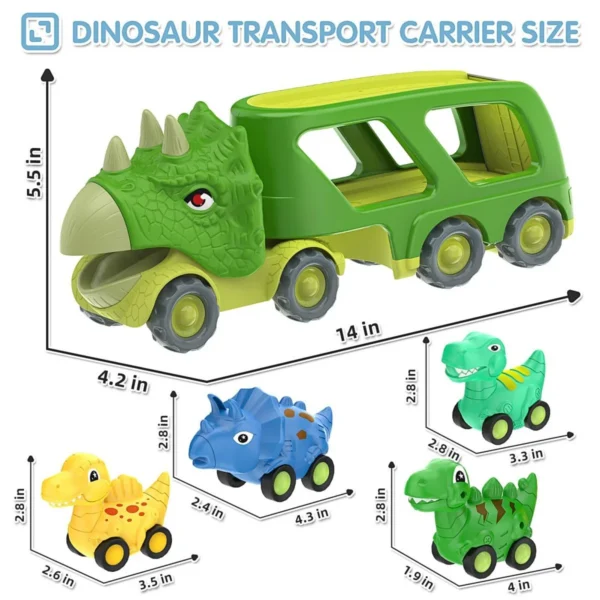 17205092456902.jpg.webp Triceratops Transport Carrier Truck With 4 Pack Small Dino Car Toy Set