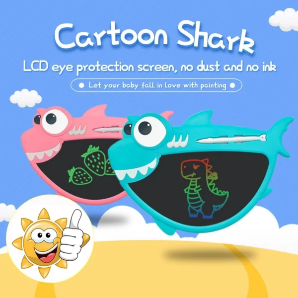 Wholesale 9 Inch Digital Colorful Screen LCD Shark-shaped Drawing Tablet