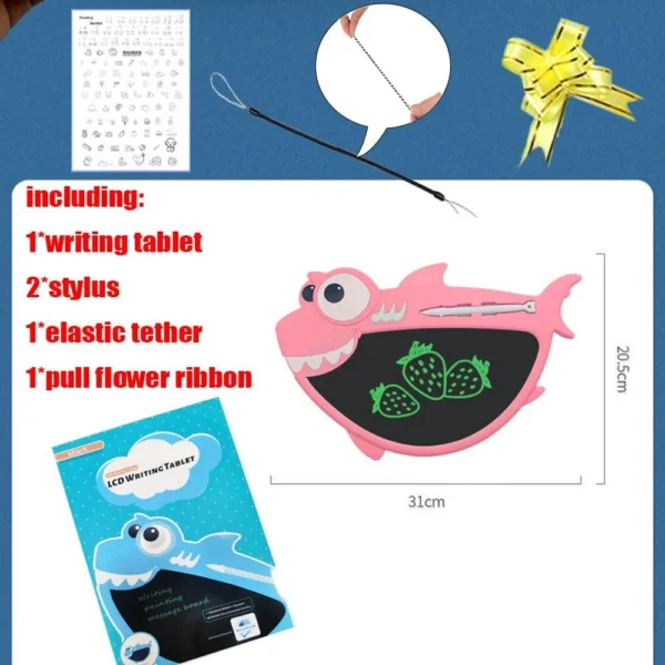 Wholesale 9 Inch Digital Colorful Screen LCD Shark-shaped Drawing Tablet