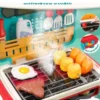 Global Toy Supplier Kitchen Toys Barbecue Grill Kitchen Cooking BBQ Pretend Play Set Toy Color Changing Play Food Dishes Home Appliance Toys