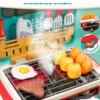 Global Toy Supplier Kitchen Toys Barbecue Grill Kitchen Cooking BBQ Pretend Play Set Toy Color Changing Play Food Dishes Home Appliance Toys