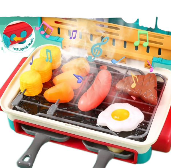Global Toy Supplier Kitchen Toys Barbecue Grill Kitchen Cooking BBQ Pretend Play Set Toy Color Changing Play Food Dishes Home Appliance Toys