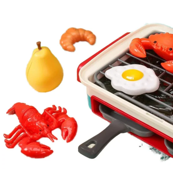 Global Toy Supplier Kitchen Toys Barbecue Grill Kitchen Cooking BBQ Pretend Play Set Toy Color Changing Play Food Dishes Home Appliance Toys
