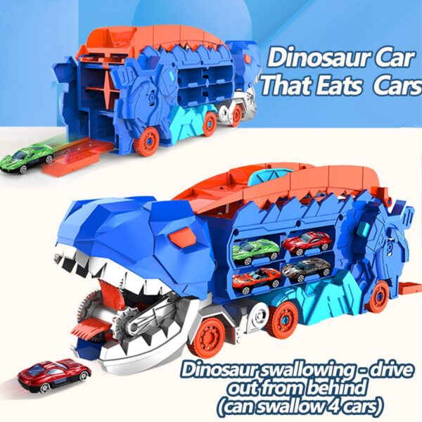 17222374417013.jpg ASTM F963 Certified 3-in-1 Dinosaur Storage Truck Diecast Toy Swallowing Metal Car Transform Into Stomping T-Rex with Friction Toy Vehicle