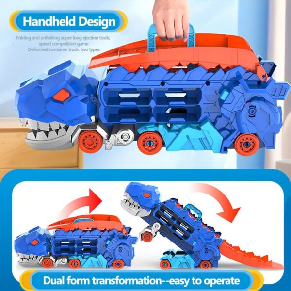 17222374422816.jpg ASTM F963 Certified 3-in-1 Dinosaur Storage Truck Diecast Toy Swallowing Metal Car Transform Into Stomping T-Rex with Friction Toy Vehicle
