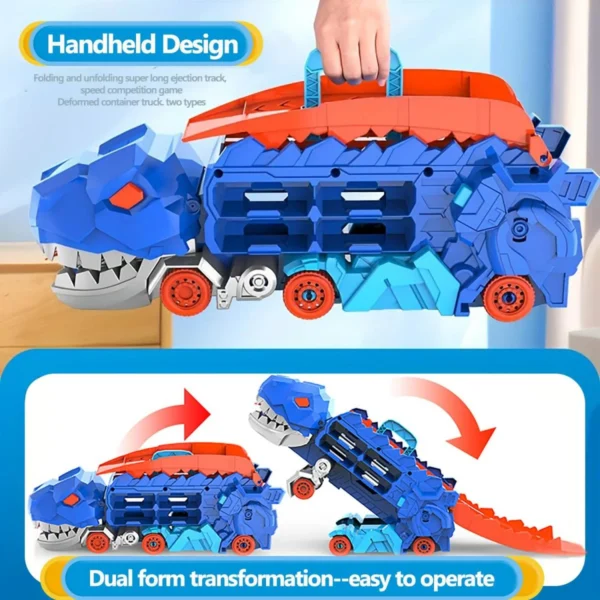 17222374422816.jpg.webp ASTM F963 Certified 3-in-1 Dinosaur Storage Truck Diecast Toy Swallowing Metal Car Transform Into Stomping T-Rex with Friction Toy Vehicle
