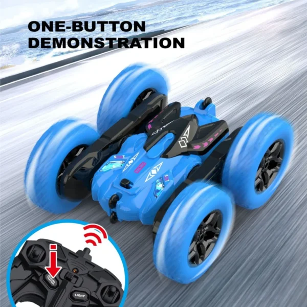 17264674524766.jpg.webp China Toy Distributor 4WD Remote Control Toy Stunt Car 3 Colors Rc Stunt Car Rotation 360 Remote Control Car with Strip Lights
