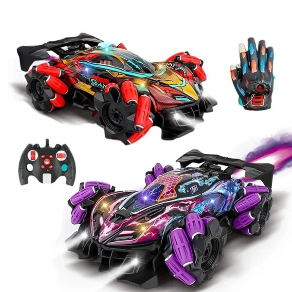 17264689499561-600x600.jpg.webp China Toy Factory Cars 2.4g Finger Watch Remote Control Car with Light Music Spray 1/16 Gesture Sensing Stunt Rc Drift Car