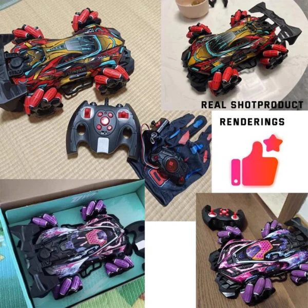 17264689507732-600x600.jpg.webp China Toy Factory Cars 2.4g Finger Watch Remote Control Car with Light Music Spray 1/16 Gesture Sensing Stunt Rc Drift Car