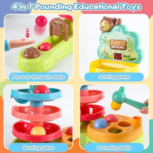 17293011286574.jpg Wholesale Toy Supplier Early Educational Baby Ball Drop Game Toys Diy Marble Run Set 4 in 1 Ball Drop Toy with Scoring Game