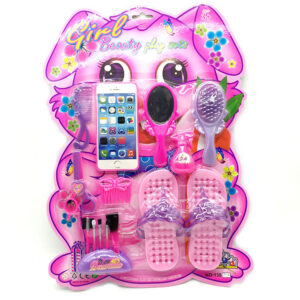 17293038200091.jpg Wholesale Girl Toys Pretend Play Preschool Plastic Makeup Pink Color Blister Kids Beauty Play House Toy