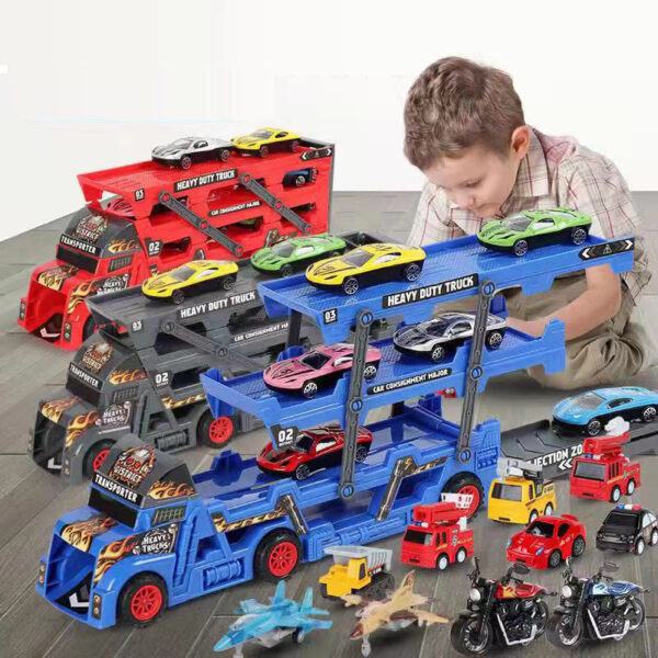 17294764525231-600x600-1.jpg Toy Cars Hot Sell Metal Diecast Model Cars Freewheel Truck Set 8 Pcs Semi Trailer Truck Carrier Truck