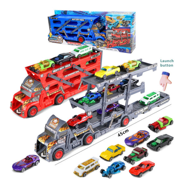 17294764527302.jpg Toy Cars Hot Sell Metal Diecast Model Cars Freewheel Truck Set 8 Pcs Semi Trailer Truck Carrier Truck
