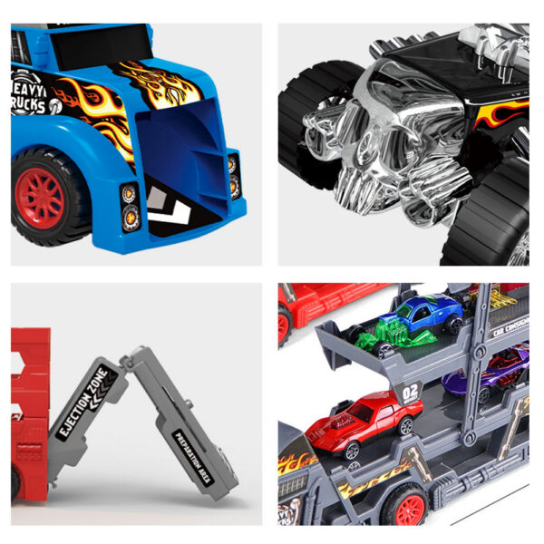 17294764529123.jpg Toy Cars Hot Sell Metal Diecast Model Cars Freewheel Truck Set 8 Pcs Semi Trailer Truck Carrier Truck