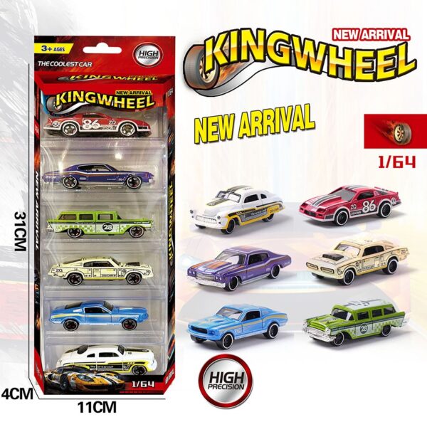 17307728704083-600x600-1.jpg Hot 6Pcs/Set King wheels 1:64 Scale Alloy Pull Back Diecast Toys Collection Vehicles Model Toys Car