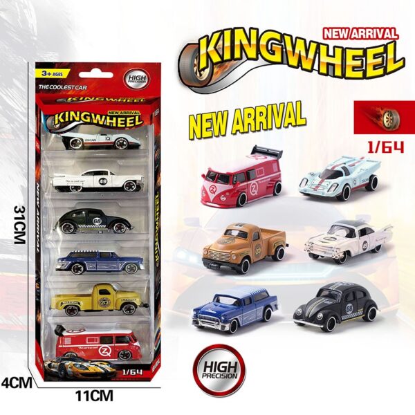 17307728706555-600x600-1.jpg Hot 6Pcs/Set King wheels 1:64 Scale Alloy Pull Back Diecast Toys Collection Vehicles Model Toys Car