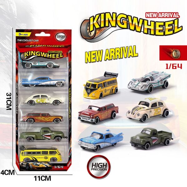 17307728707766-600x600-1.jpg Hot 6Pcs/Set King wheels 1:64 Scale Alloy Pull Back Diecast Toys Collection Vehicles Model Toys Car