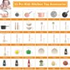 32Pcs Kids Pretend Play Small Miniature Luxury Pink Kitchen Food Toys