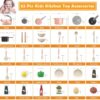 32Pcs Kids Pretend Play Small Miniature Luxury Pink Kitchen Food Toys