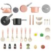 32Pcs Kids Pretend Play Small Miniature Luxury Pink Kitchen Food Toys