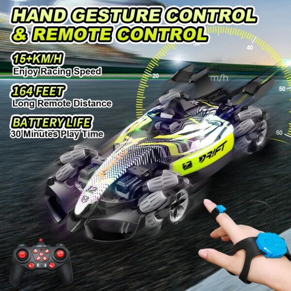 2.4G 4WD F1 Rc Car Gesture Hand High Speed Remote Control Car with Spray Music