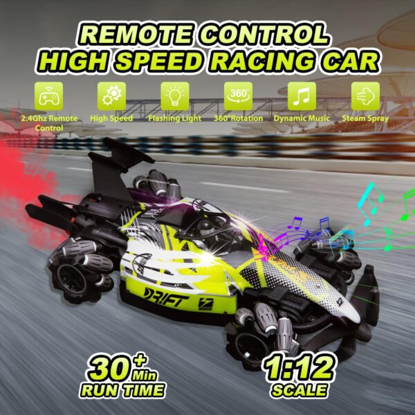 2.4G 4WD F1 Rc Car Gesture Hand High Speed Remote Control Car with Spray Music