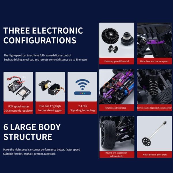 17323259114346-600x600-1.jpg RC CAR Remote Control 1: 16 2.4GHz 35KM/H High Speed 4WD All-Wheel Drive Drift Rc Retro Muscle Cars
