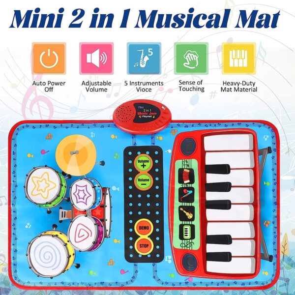 17338819020203.jpg 2 in 1 Drum And Piano Mat Baby Playmat Dance Mat Educational Baby Piano Play Mat