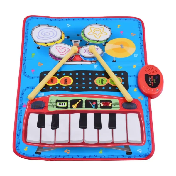 17338819023435.webp 2 in 1 Drum And Piano Mat Baby Playmat Dance Mat Educational Baby Piano Play Mat