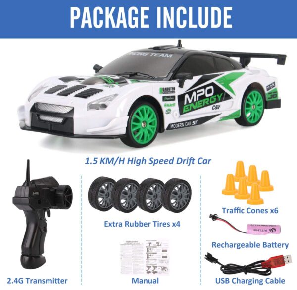 Version 1.0.0 1/24 Electric Model Remote Control High Speed Vehicle Drift 4WD Racing Car