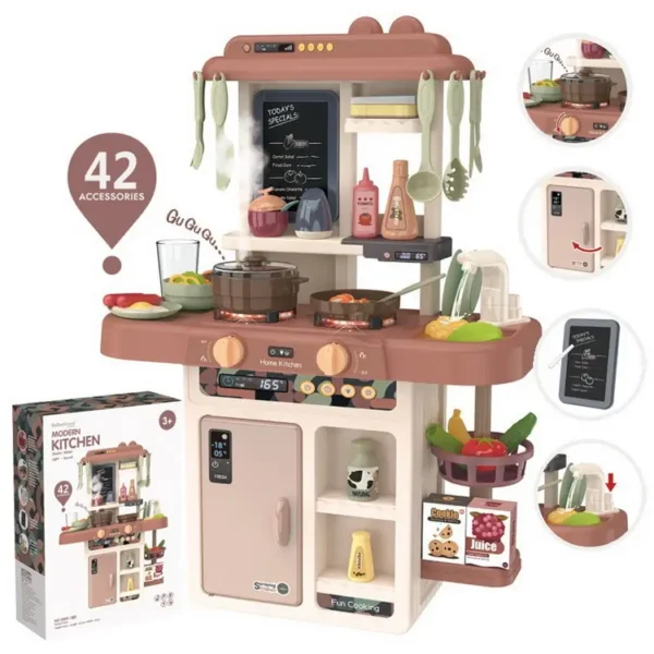 17345733403741-600x600-1.webp 63Cm 42 Pcs Pretend Play Preschool Kitchen Cabinet Toys Cooking Set Juguetes Para Los Ninos Food Mini Kitchen Toys