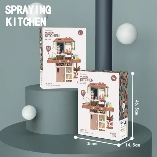 17345733405663.webp 63Cm 42 Pcs Pretend Play Preschool Kitchen Cabinet Toys Cooking Set Juguetes Para Los Ninos Food Mini Kitchen Toys