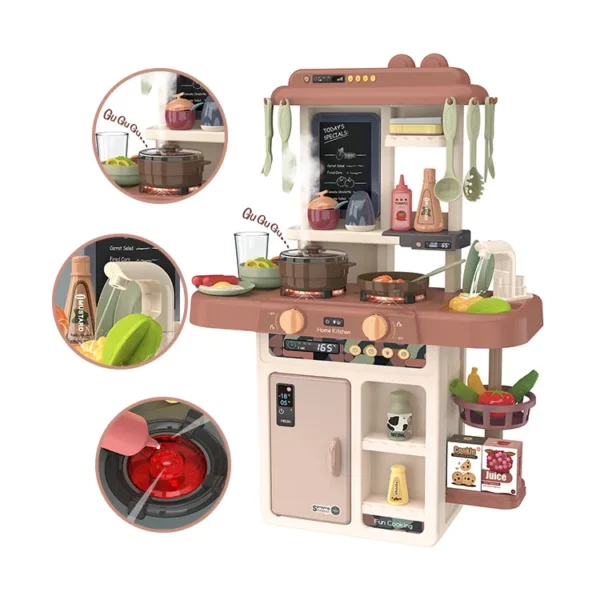 17345733414185-600x600-1.webp 63Cm 42 Pcs Pretend Play Preschool Kitchen Cabinet Toys Cooking Set Juguetes Para Los Ninos Food Mini Kitchen Toys