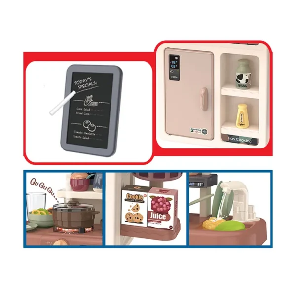 17345733415236.webp 63Cm 42 Pcs Pretend Play Preschool Kitchen Cabinet Toys Cooking Set Juguetes Para Los Ninos Food Mini Kitchen Toys