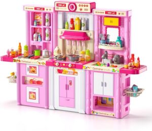17345764453541.jpg 3 in 1 Play Kitchen Toys Kids Play Big Kitchen Set Includes Kitchen Accessories for Pretend Play Preschool Cooking Toy Set