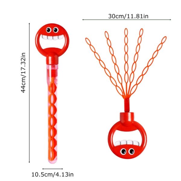 17350065111773.jpg Wholesale Hot Selling 32 Hole Smiling Face Bubble Stick with 5 Claws Bubble Blower Tool Wand Toy Indoor Outdoor for Kids