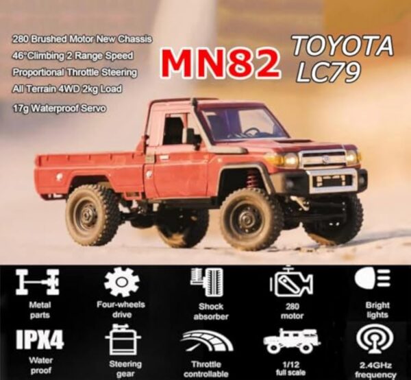 17353493979214-600x554-1.jpg 1/12 Scale Pickup 4WD 2.4Ghz Remote Control Truck Model Climbing Off-Road Vehicle