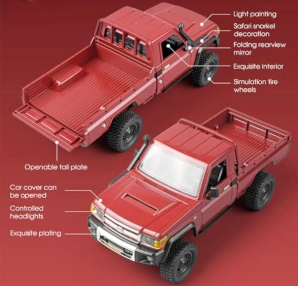 17353493983016-600x577-1.jpg 1/12 Scale Pickup 4WD 2.4Ghz Remote Control Truck Model Climbing Off-Road Vehicle