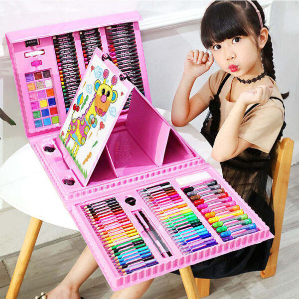 208 Pcs Watercolor Paint Pencil Kids Art Drawing Kit
